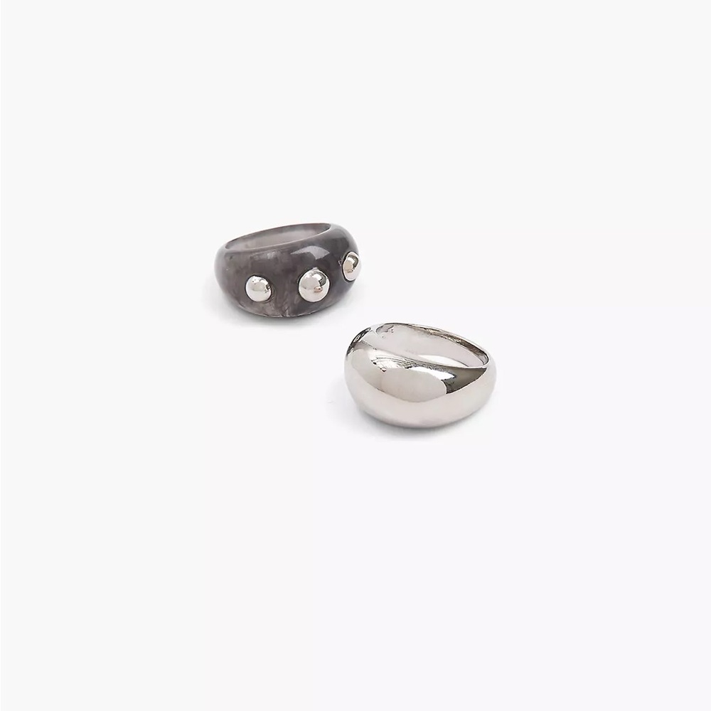Lane Bryant Silver and Gray Rings Set sz 12 plus size